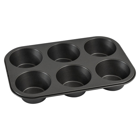 Mainstays 6 Cup Jumbo Muffin Pan, Non-Stick Bakeware,3.4 inch Diameter Cups,Gray,Carbon Steel