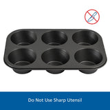 Mainstays 6 Cup Jumbo Muffin Pan, Non-Stick Bakeware,3.4 inch Diameter Cups,Gray,Carbon Steel - Image 6